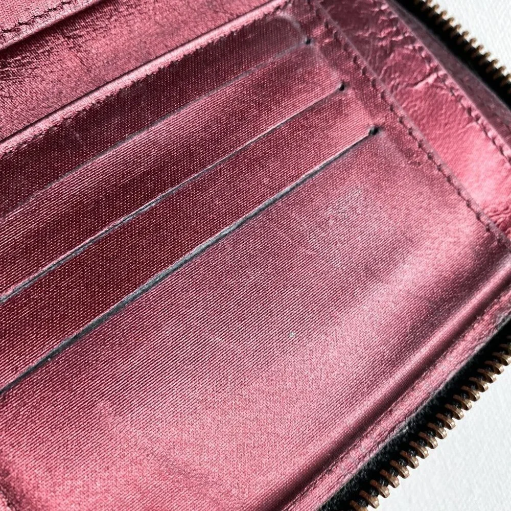 Vintage Jean Paul Goulthier Croc Skin Embossed Brown Zip Around Square Wallet
